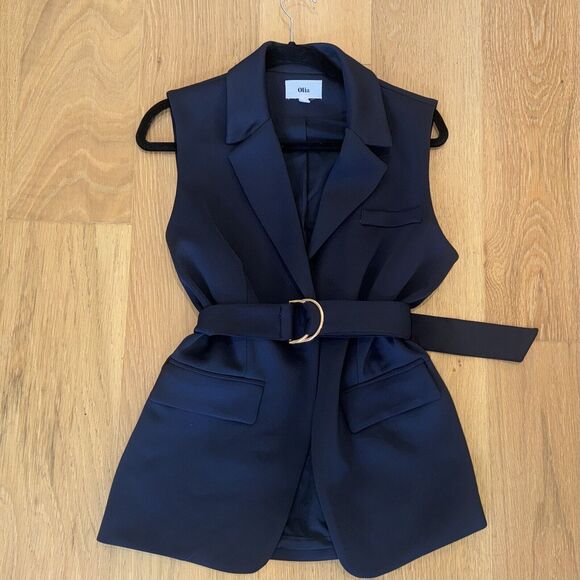 VICI Olia Navy Belted Blazer Vest Jacket Top Size XS - Picture 4 of 12